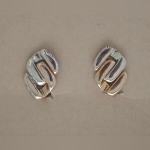 Vintage Silver and Gold Earrings Clip On